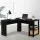 Artiss Ronald Computer Desk L-Shape Black 136cm, 2-Tier Shelf, Cable Management, 15mm Particle Board, Space Saving