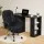 Artiss Computer Desk 120cm with Executive Office Chair Set, PU Leather High Back, Drawers & Shelves, Black
