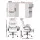 Artiss 120cm Computer Desk and Executive Office Chair Set, White, PU Leather, High Back, Storage Drawers, Shelves