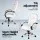 Artiss 120cm Computer Desk and Executive Office Chair Set, White, PU Leather, High Back, Storage Drawers, Shelves