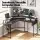 Artiss 130cm L-Shape Gaming Desk with RGB LED Monitor Stand Power Outlet Black Metal Frame
