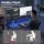 Artiss 120cm Gaming Desk with RGB LED Lights Built In Power USB Ports and Monitor Shelf Carbon Fibre Top