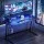 Artiss 120cm Gaming Desk with RGB LED Lights Built In Power USB Ports and Monitor Shelf Carbon Fibre Top