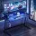 Artiss 120cm Gaming Desk with RGB LED Lights Built In Power USB Ports and Monitor Shelf Carbon Fibre Top