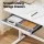 Artiss Manual Standing Desk 100CM White - Height Adjustable Workstation with Hand Crank, Drawer, MDF Board, 61-81.5cm