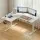 Artiss L-Shape Electric Standing Desk, Height Adjustable, Oak Top, 140x110cm, Dual Motor, Cable Management, Black Frame