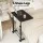 Artiss Adjustable Laptop Desk Table 60cm Black Mobile Workstation, 17mm MDF, Lockable Wheels, Height Adjustable