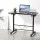 Artiss 80CM Height Adjustable Wooden Laptop Desk Table, Mobile Bedside Table with Tilt Top, Black, Steel Frame