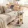 Artiss 3 Tier Adjustable Laptop Desk 80cm Tilt-able Mobile Side Table with Wheels and Storage Shelves Oak