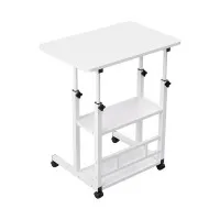 Artiss Laptop Desk Height Adjustable Mobile Workstation Computer Desk 60cm Steel Frame White