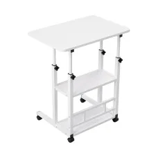 Artiss Laptop Desk Height Adjustable Mobile Workstation Computer Desk 60cm Steel Frame White