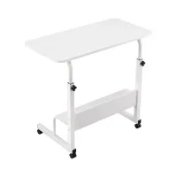 Artiss Portable Laptop Desk Sit Stand Workstation 80cm White Height Adjustable with Storage Shelf
