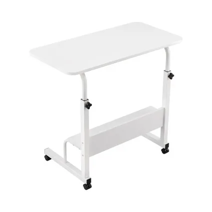 Artiss Portable Laptop Desk Sit Stand Workstation 80cm White Height Adjustable with Storage Shelf