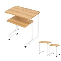 Artiss 2-in-1 Mobile Laptop Desk Set with Nesting Tables for Home Office Oak Artiss 2-in-1 Mobile Laptop Desk Set with Nesting Tables for Home Office Oak