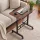 Artiss Adjustable Laptop Desk Mobile Bedside Table with Hidden Storage and Tilting Desktop Walnut