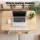Artiss Adjustable Laptop Desk Mobile Bedside Table with Hidden Storage and Tilting Desktop Light Wood