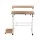Artiss Adjustable 80CM Mobile Twin Laptop Desk, Light Wood, Dual Tabletops, Height & Tilt Adjust, Portable & Sturdy