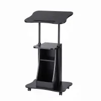 Artiss Mobile Lectern Podium Stand Height Adjustable Sit-to-Stand with Storage Black