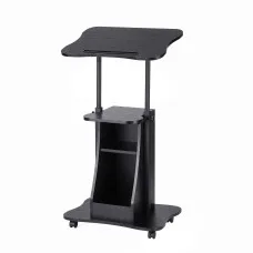 Artiss Mobile Lectern Podium Stand Height Adjustable Sit-to-Stand with Storage Black