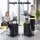 Artiss Mobile Lectern Podium Stand Height Adjustable Sit-to-Stand with Storage Black