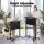 Artiss Mobile Lectern Podium Stand with Storage Shelf Height Adjustable Desk Black Walnut
