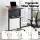 Artiss Mobile Lectern Podium Stand with Storage Shelf Height Adjustable Desk Black Walnut