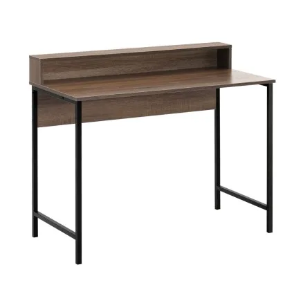 Artiss Kelvin Computer Desk with Shelf 100cm Oak—Engineered Wood, Black Steel Frame, Space-Saving, Easy Assembly