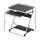 Artiss 60CM Black Computer Desk with Sliding Keyboard Tray, 15mm Thick Top, Z-Shape Steel Frame, & 360° Castor Wheels