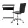 Artiss Computer Desk and Office Chair Set, Black, 15mm Thick Board, Sliding Keyboard Tray, PU Leather, 60x48x75cm