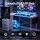 Artiss 140cm L-Shaped Gaming Desk with RGB LED, USB Type-C Power Station, Fabric Drawers, Melamine Top & Steel Frame
