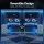 Artiss 140cm L-Shaped Gaming Desk with RGB LED, USB Type-C Power Station, Fabric Drawers, Melamine Top & Steel Frame