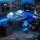 Artiss 200cm L Shaped Gaming Desk with RGB LED Strip Built in USB Type C Power Station Black 200cm Workspace
