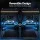 Artiss 200cm L Shaped Gaming Desk with RGB LED Strip Built in USB Type C Power Station Black 200cm Workspace