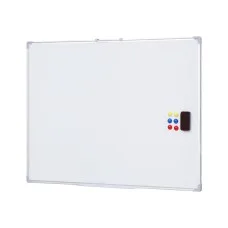 Magnetic Whiteboard 90x120cm Double-Sided Steel Dry-Erase Board with Wheels, Marker, Eraser, Magnets, Tray