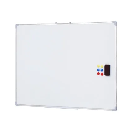 Magnetic Whiteboard 90x120cm Double-Sided Steel Dry-Erase Board with Wheels, Marker, Eraser, Magnets, Tray