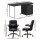 Artiss Black Computer Desk & Executive Office Chair Set – PU Leather, 3 Drawers, Adjustable, Modern Home Office