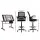 Artiss Drawing Table and Ergonomic Drafting Chair Set with Tilting Glass Desktop and Storage Drawers Black