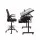 Artiss Drawing Table and Ergonomic Drafting Chair Set with Tilting Glass Desktop and Storage Drawers Black