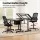 Artiss Drawing Table and Ergonomic Drafting Chair Set with Tilting Glass Desktop and Storage Drawers Black