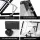 Artiss Drawing Table and Ergonomic Drafting Chair Set with Tilting Glass Desktop and Storage Drawers Black