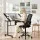 Artiss Drawing Table and Ergonomic Drafting Chair Set with Tilting Glass Desktop and Storage Drawers Black