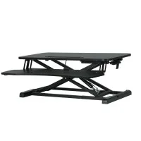 Artiss Standing Desk Riser, MDF & Metal, Black, 80CM, Height Adjustable, 2-Tier Design, Ergonomic Workspace