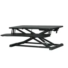 Artiss Standing Desk Riser, MDF & Metal, Black, 80CM, Height Adjustable, 2-Tier Design, Ergonomic Workspace