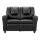 Keezi Kids Recliner Chair - Black PU Leather Sofa with Cup Holder, Adjustable Footrest, Solid Pinewood Frame, 95cm