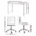 Artiss 120cm Computer Desk & PU Leather Chair Set - White, Metal Frame, Anti-Scratch, Adjustable, Modern Workspace Combo