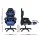 Artiss Gaming Office Chair - Blue PU Leather, RGB LED, 8-Point Massage, 135° Recline, Footrest, 360° Swivel, 150kg