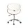 Artiss Wooden Office Chair White PU Leather Seat, Brown Frame, 360° Swivel, Height Adjustable, Retro Modern Design