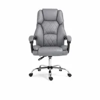 Artiss Executive Office Chair, Fabric Recliner, Grey, 67x67x126cm, High-Back, Adjustable, Ergonomic, with Footrest