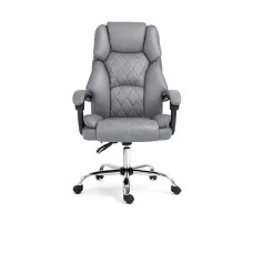 Artiss Executive Office Chair, Fabric Recliner, Grey, 67x67x126cm, High-Back, Adjustable, Ergonomic, with Footrest