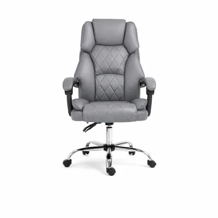 Artiss Executive Office Chair, Fabric Recliner, Grey, 67x67x126cm, High-Back, Adjustable, Ergonomic, with Footrest
